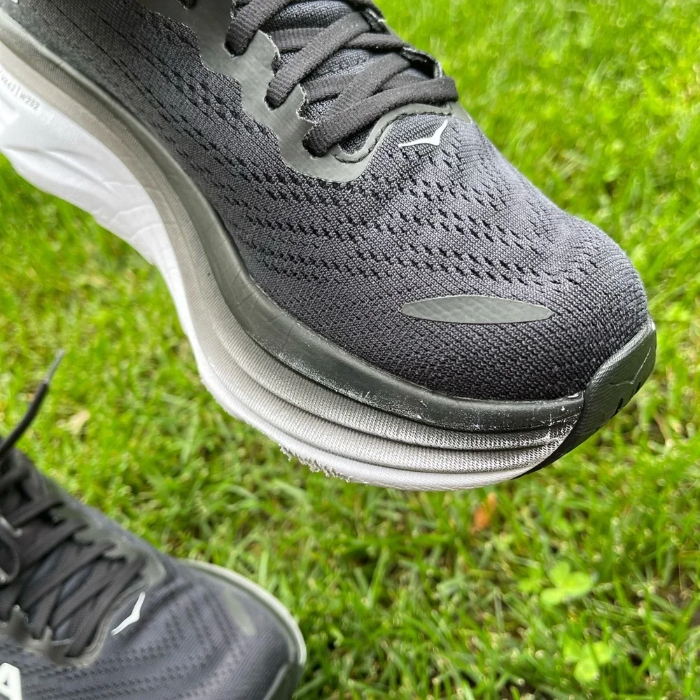 Hoka One One Bondi 8 | Women's Black White Comfort Walking Running Shoes | 8